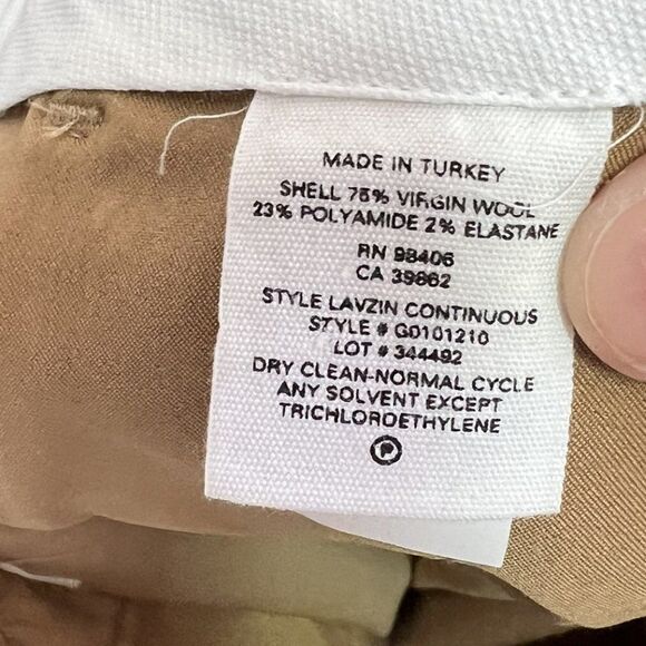 Theory Beige Lavzin Continuous Wool-Blend Pants - Picture 9 of 11